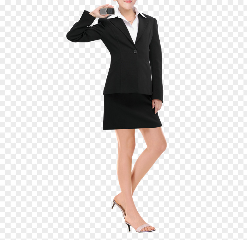 2107 Black Suit Hostesses Blazer Uniform Clothing PNG