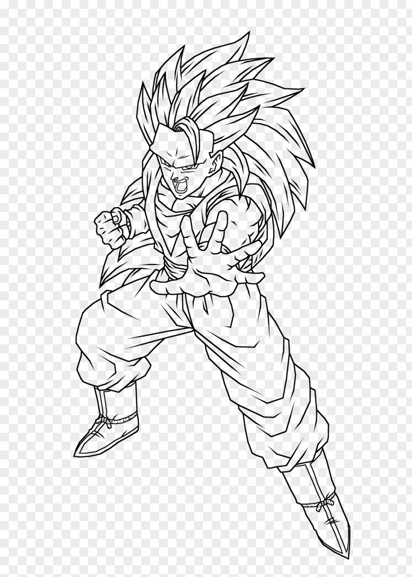 Goku Black Line Art Super Saiyan PNG