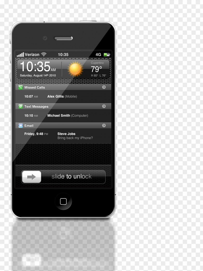 Mobile Phone Interface IPhone 4S 3GS PNG
