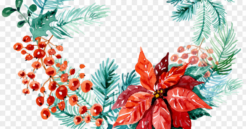 Painting Watercolor Clip Art Christmas Day Wreath PNG