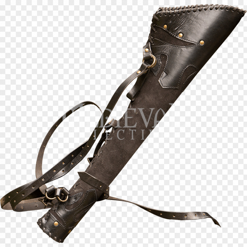 Recurve Archery Bow Holder Quiver Arrow Leather Ranged Weapon PNG