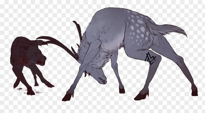 Vector Wolf And Deer Gray Canidae Hunting PNG