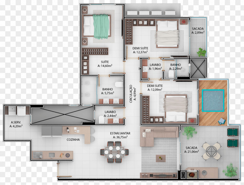 Gaivotas Garden Beach Floor Plan PNG