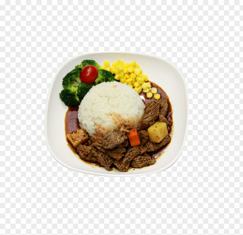 Black Pepper Beef Rice Asian Cuisine Gyu016bdon Chicken Curry Food PNG