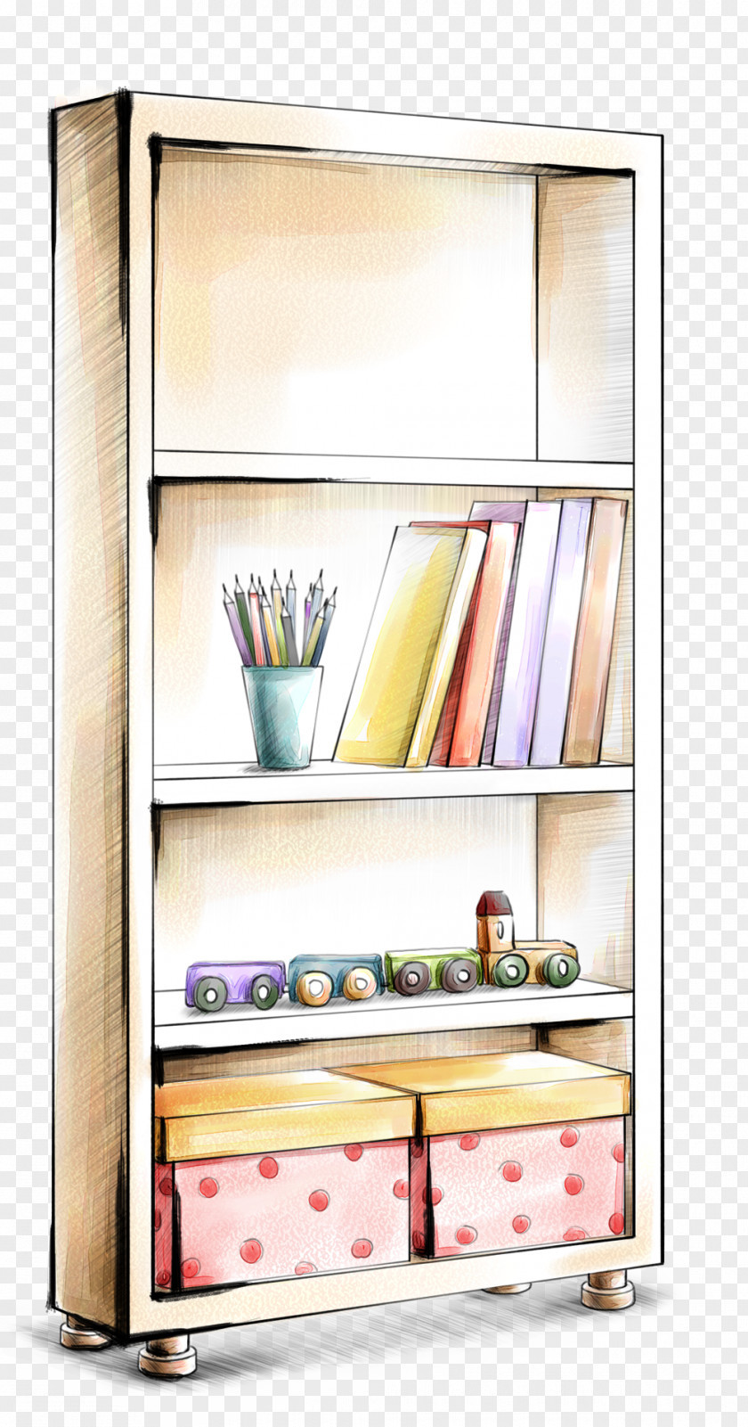 Bookcase Ornament Interior Design Services Furniture Drawing Image PNG