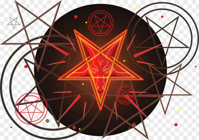 Creative Five Pointed Star Design PNG