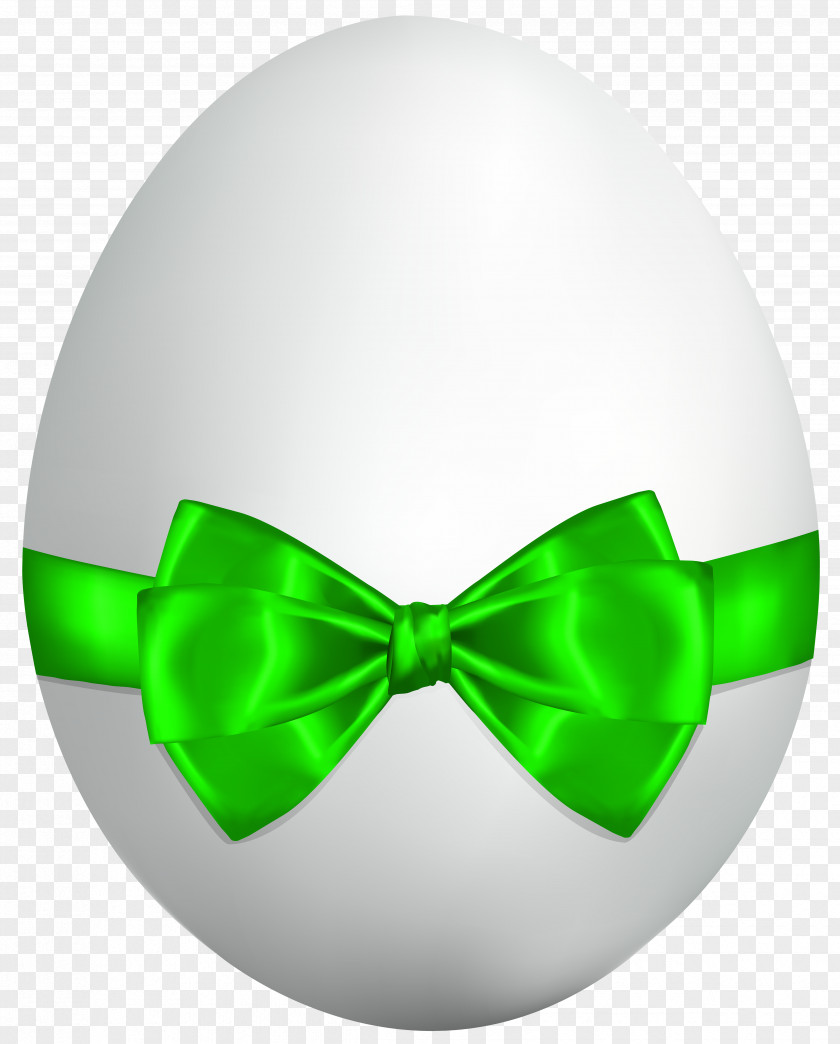 White Easter Egg With Green Bow Clip Art Image Bunny Red PNG