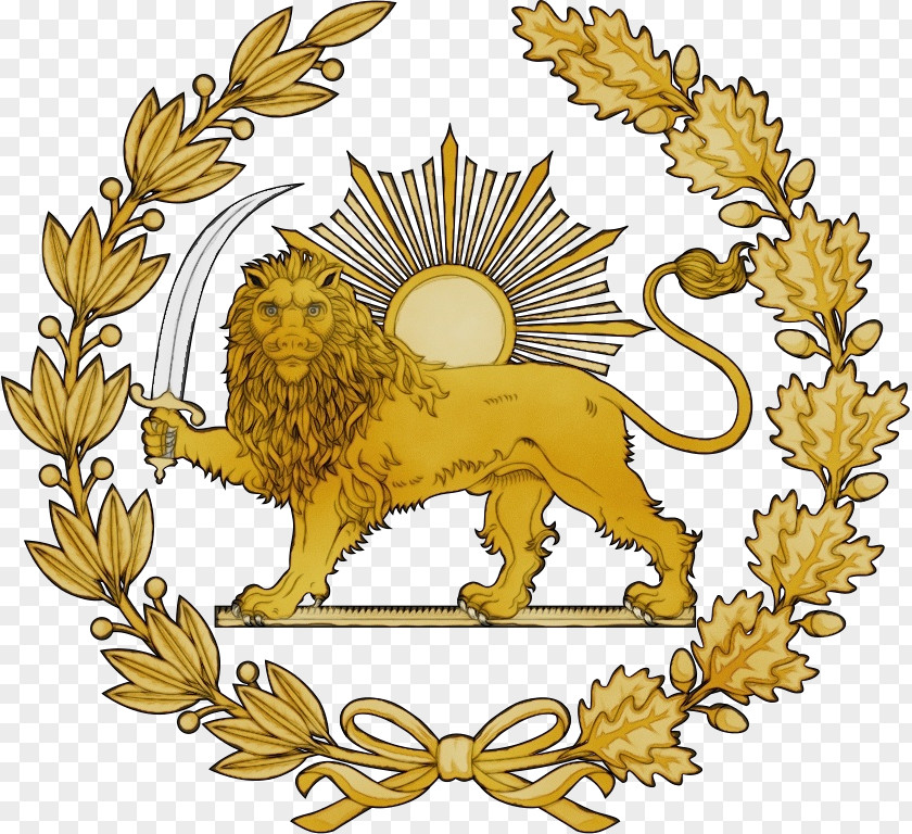 Crest Emblem Lion Symbol Yellow PNG