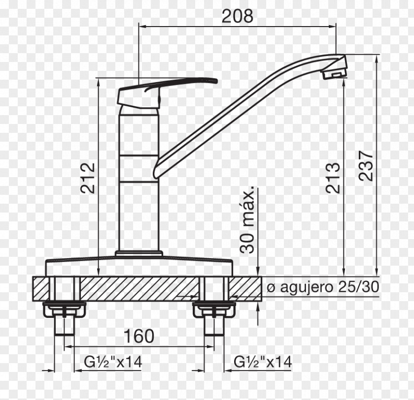 Kitchen Monomando Countertop Door Handle Sink PNG