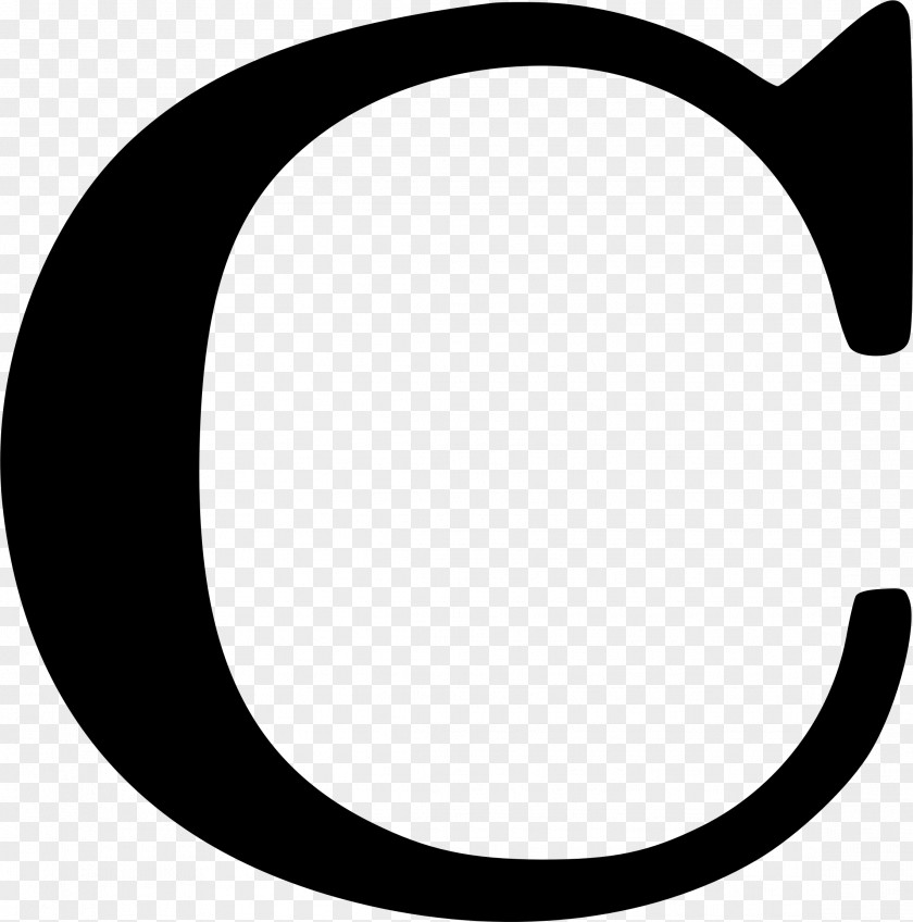 Letter C Black And White Circle Pattern PNG