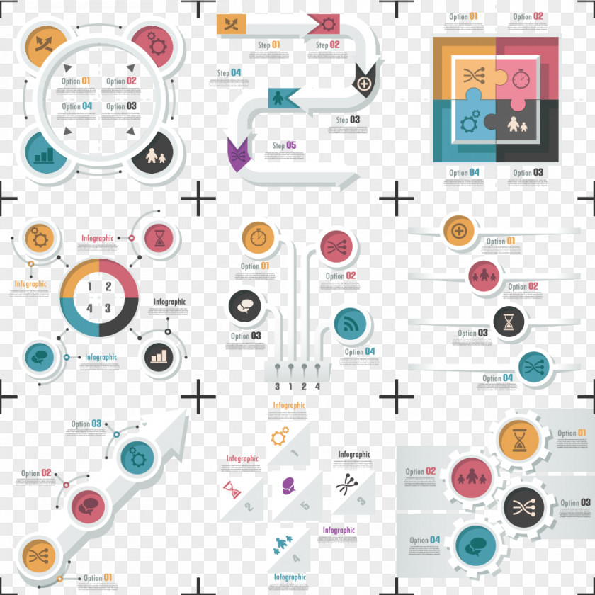 Vector Geometric Elements Ppt Infographic Diagram Workflow Chart PNG