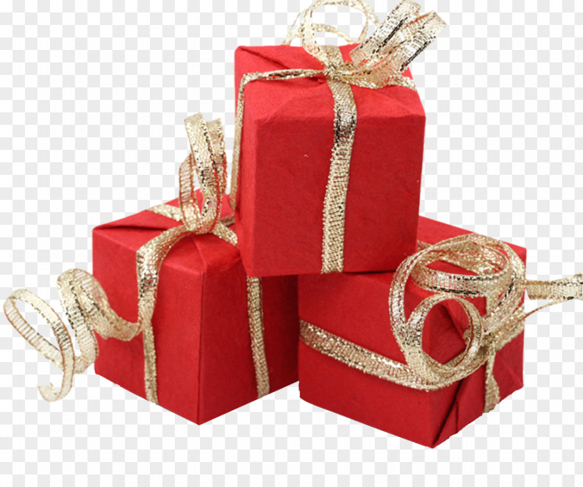 Gold Ribbon Gift Box Design PNG