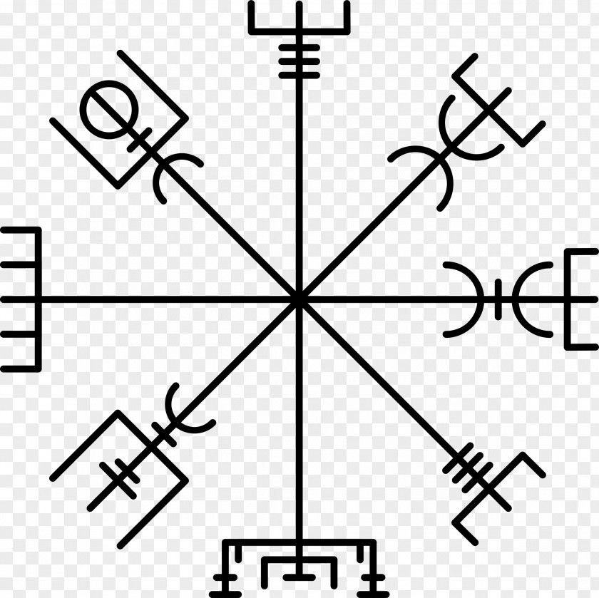 Symbol Vegvísir Icelandic Magical Staves Runes Helm Of Awe Galdrabók PNG