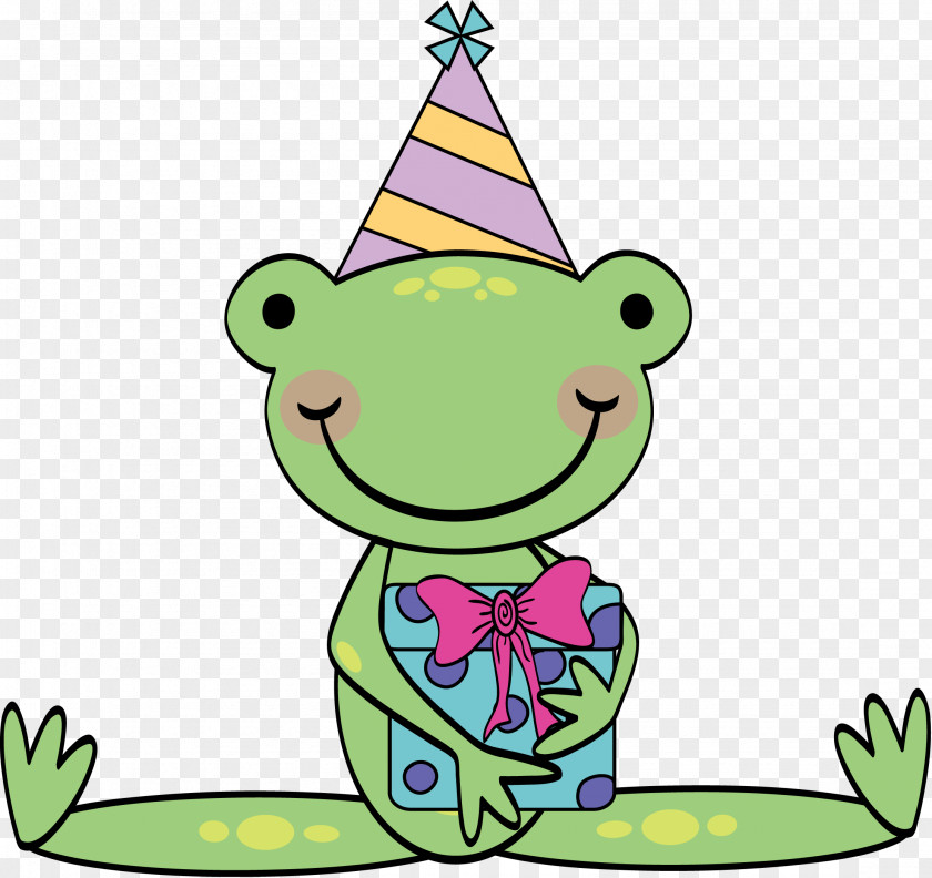 Frog Birthday Party Greeting & Note Cards Clip Art PNG