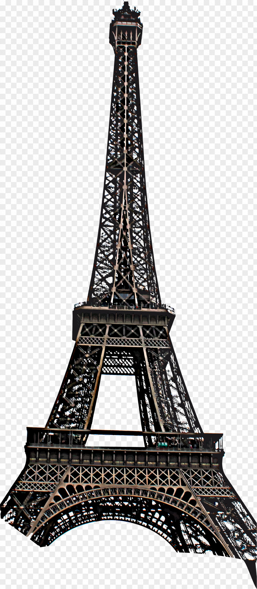 Hand Painted Black Iron Tower Eiffel Tour Montparnasse Champ De Mars Tuileries Garden Leaning Of Pisa PNG