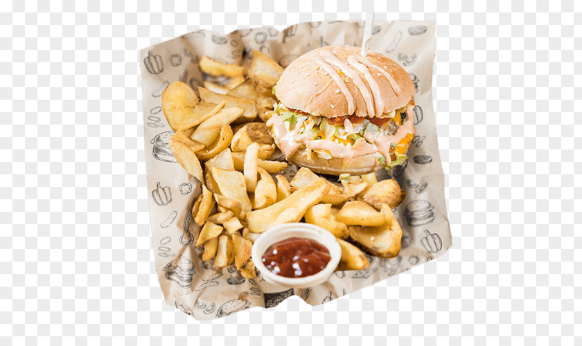 Junk Food Hamburger French Fries Side Dish Fast PNG