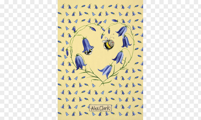Mother Bee Heart Blue Yellow PNG