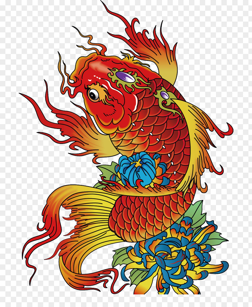 Red Fish Illustration PNG