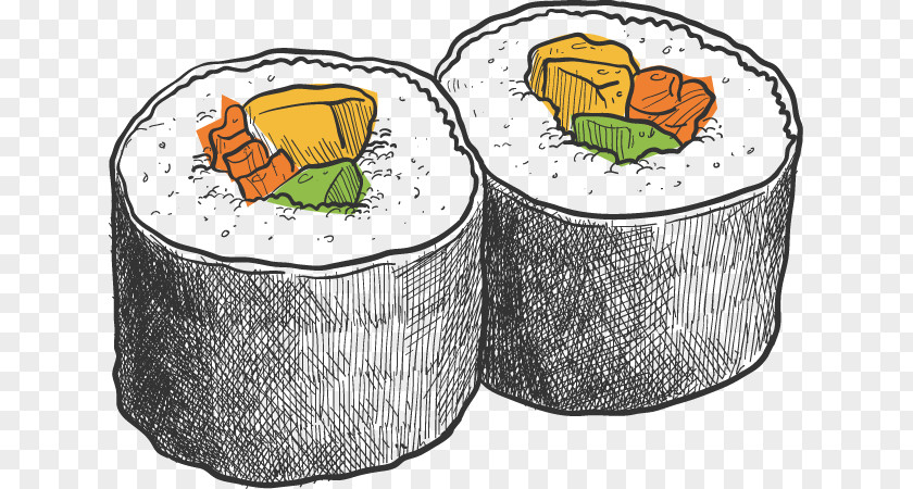 Vector Hand-painted Japanese Sushi Cuisine Makizushi Drawing PNG