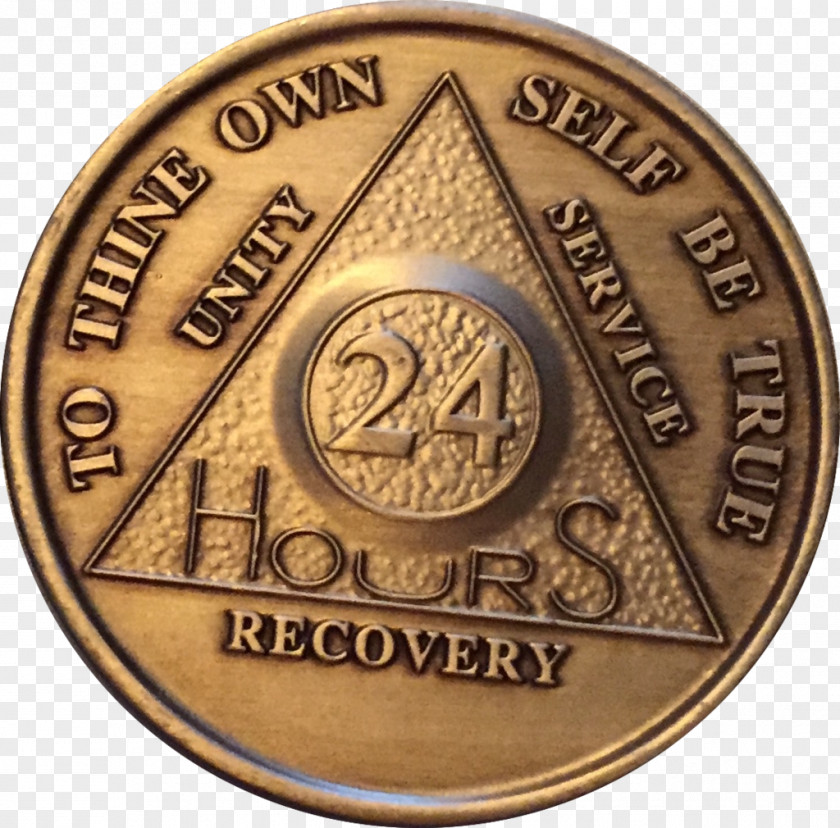 Coin Sobriety Alcoholics Anonymous Medal PNG