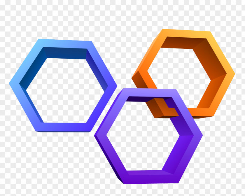 Colorful Hexagon Three-dimensional Space Honeycomb Illustration PNG