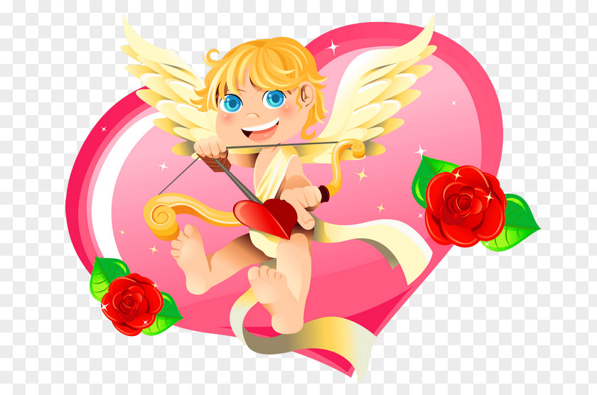 Cupid Heart Valentine's Day Clip Art PNG