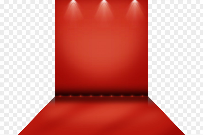 Simple Red Lights And Stage Rectangle PNG