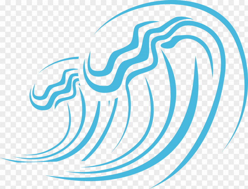 Aqua Turquoise Line Water Wave PNG
