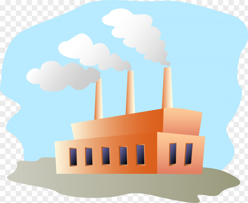 Cartoon Manufacturing Building Background PNG