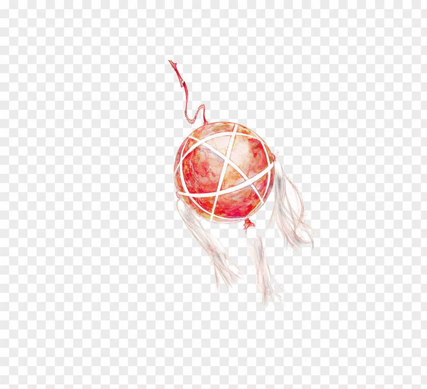 Red Tassels Ball Christmas Ornament Flower PNG
