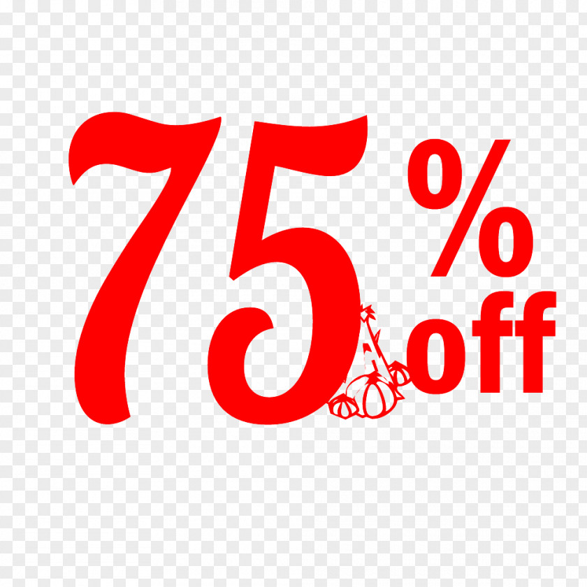 Thanksgiving Sale 75% Off Discount Tag. PNG