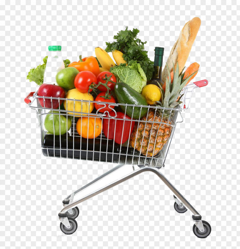A Cart Fruits And Vegetables Shopping Stock Photography Grocery Store Supermarket PNG