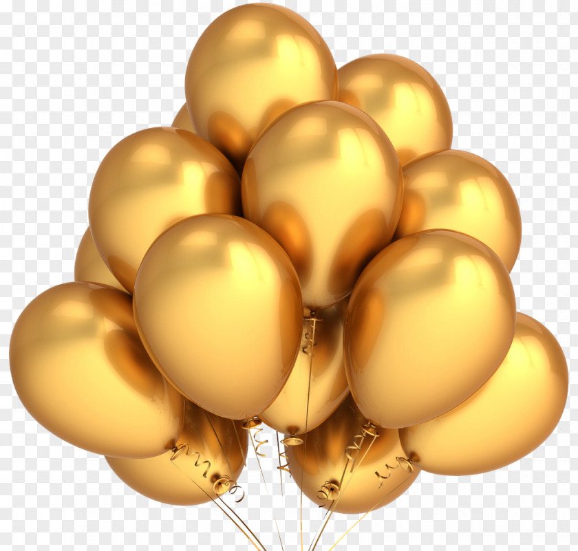 Balloons Balloon Gold Birthday Party Clip Art PNG