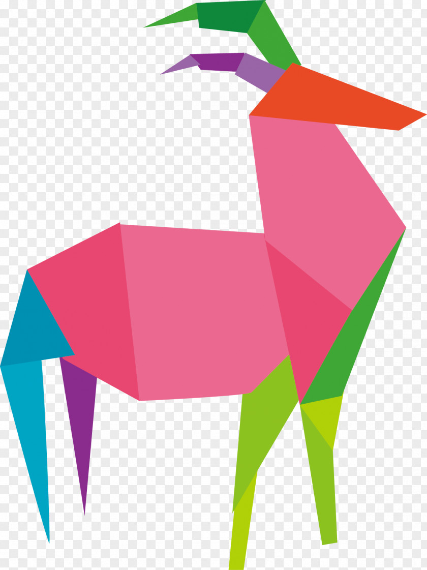 Color Three-dimensional Geometric Goat Solid Geometry Space Shape PNG