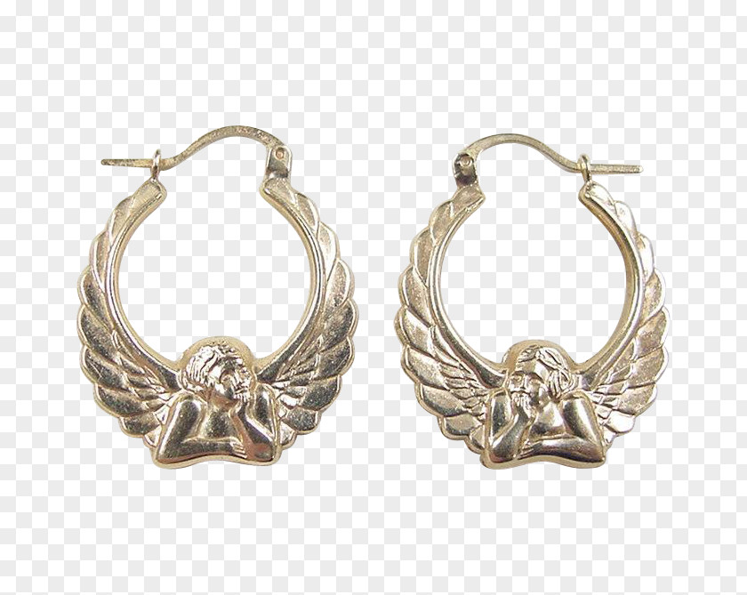 Gold Angel Wing Earrings Women's Colored Jewellery PNG