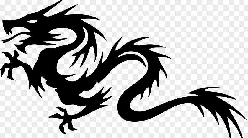 Tribal Chinese Dragon Legendary Creature Clip Art PNG
