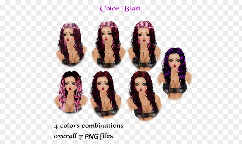 Barbie Long Hair Wig Coloring PNG