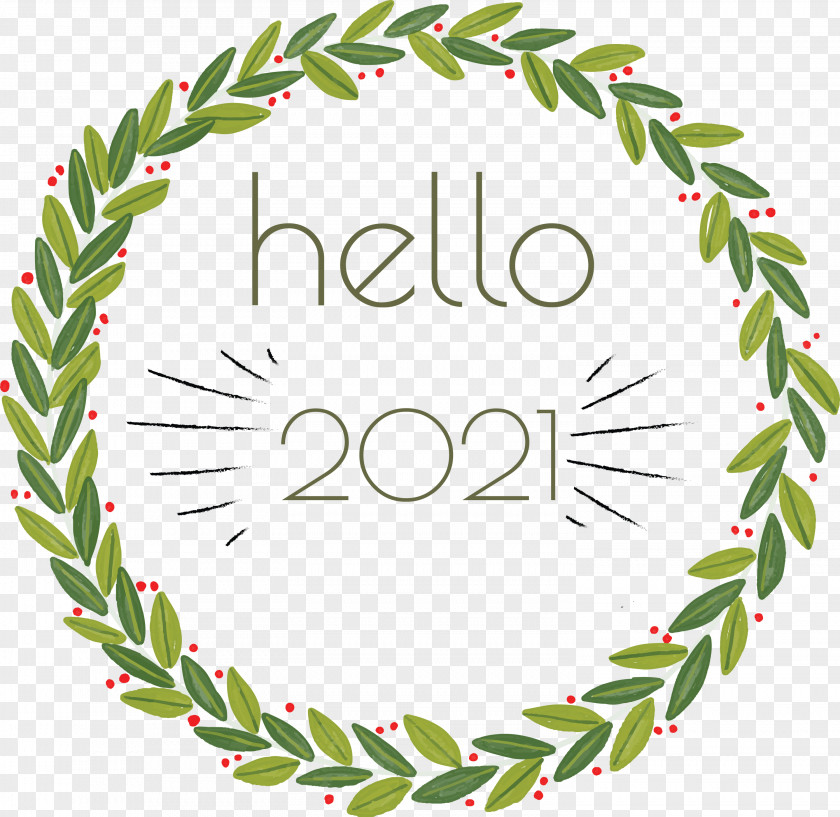 Hello 2021 Happy New Year PNG