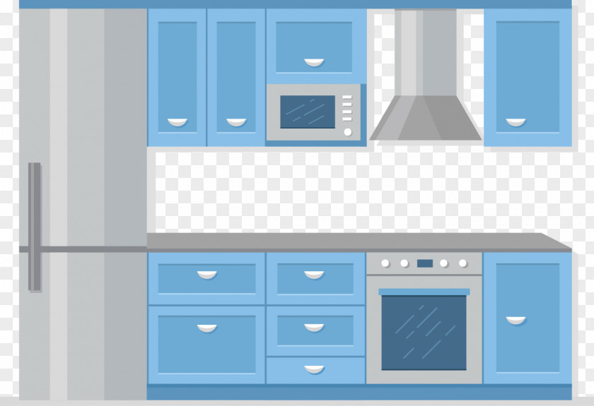 Integrated Kitchen Utensil Furniture Microwave Oven PNG