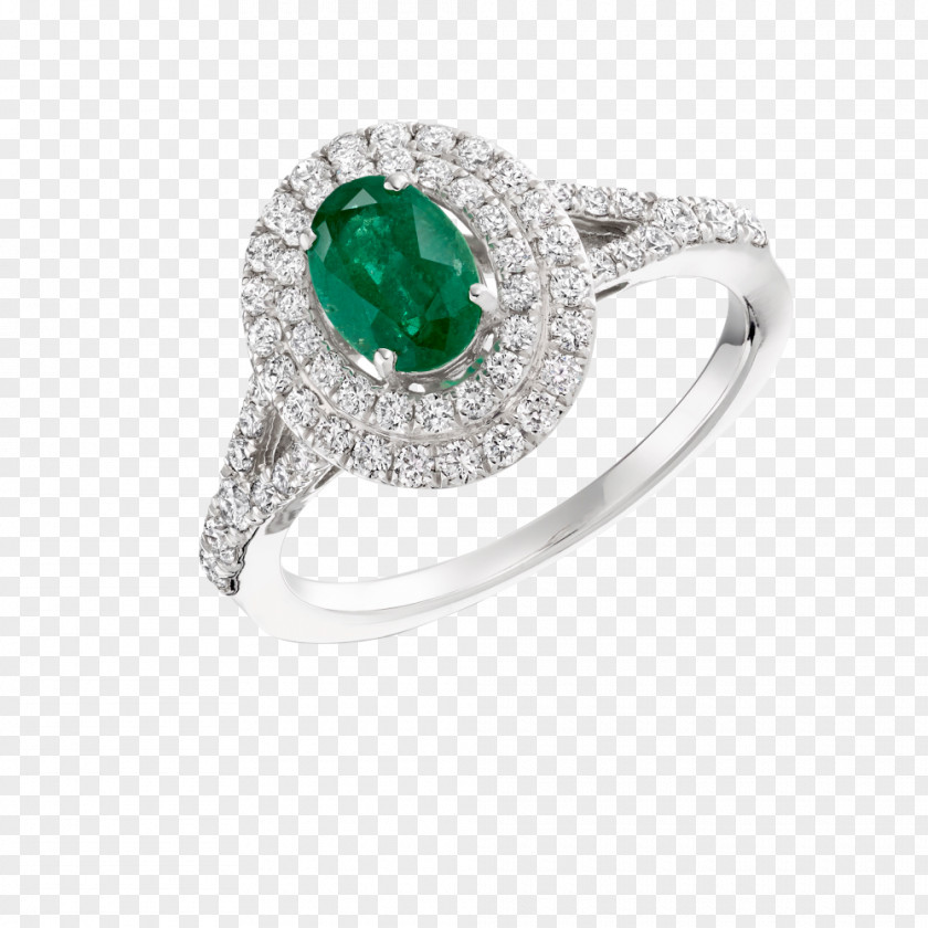 Emerald Engagement Ring Diamond Jewellery PNG