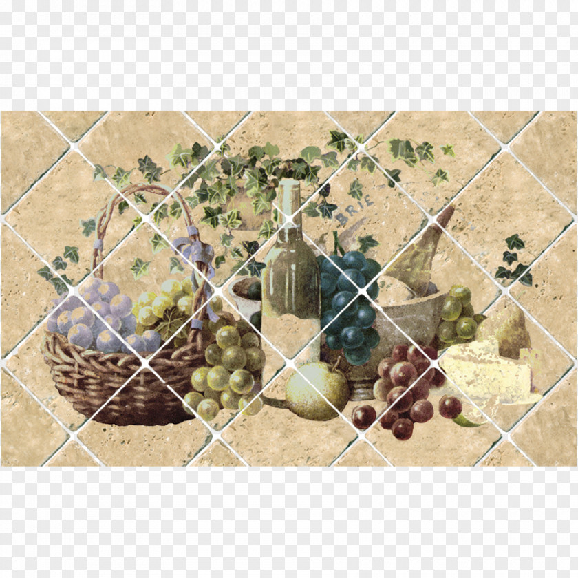 Grape Ivy Fliesenspiegel Mural Florentine Biscuit Tile PNG