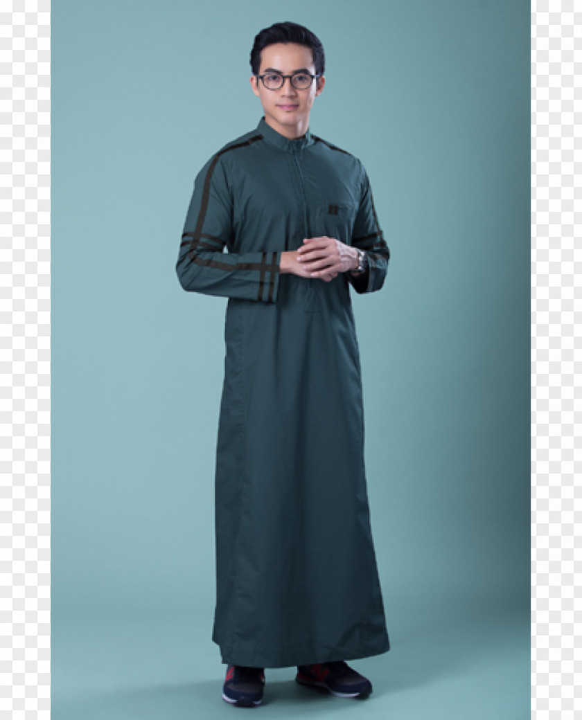 Line Stripe Robe Thawb Dress Zipper Muslim PNG