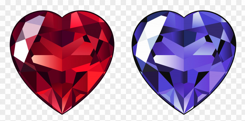 Transparent Diamond Hearts Clipart Gemstone Heart Clip Art PNG