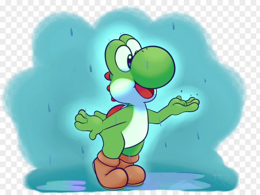 Yoshi Art Frog Character Painting PNG