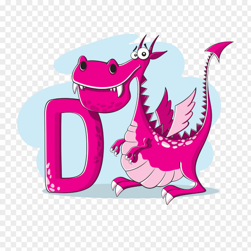 Cartoon Dinosaur And Letters Letter Illustration PNG
