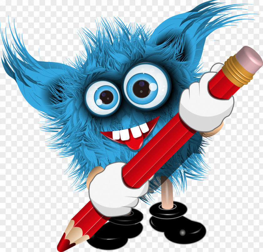 Holding A Pencil Blue Wool Strange Photography Illustration PNG