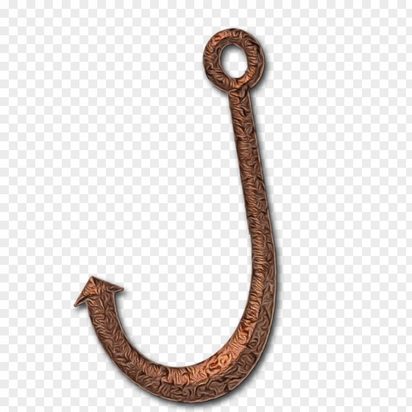 Antique Bronze Metal Hook PNG