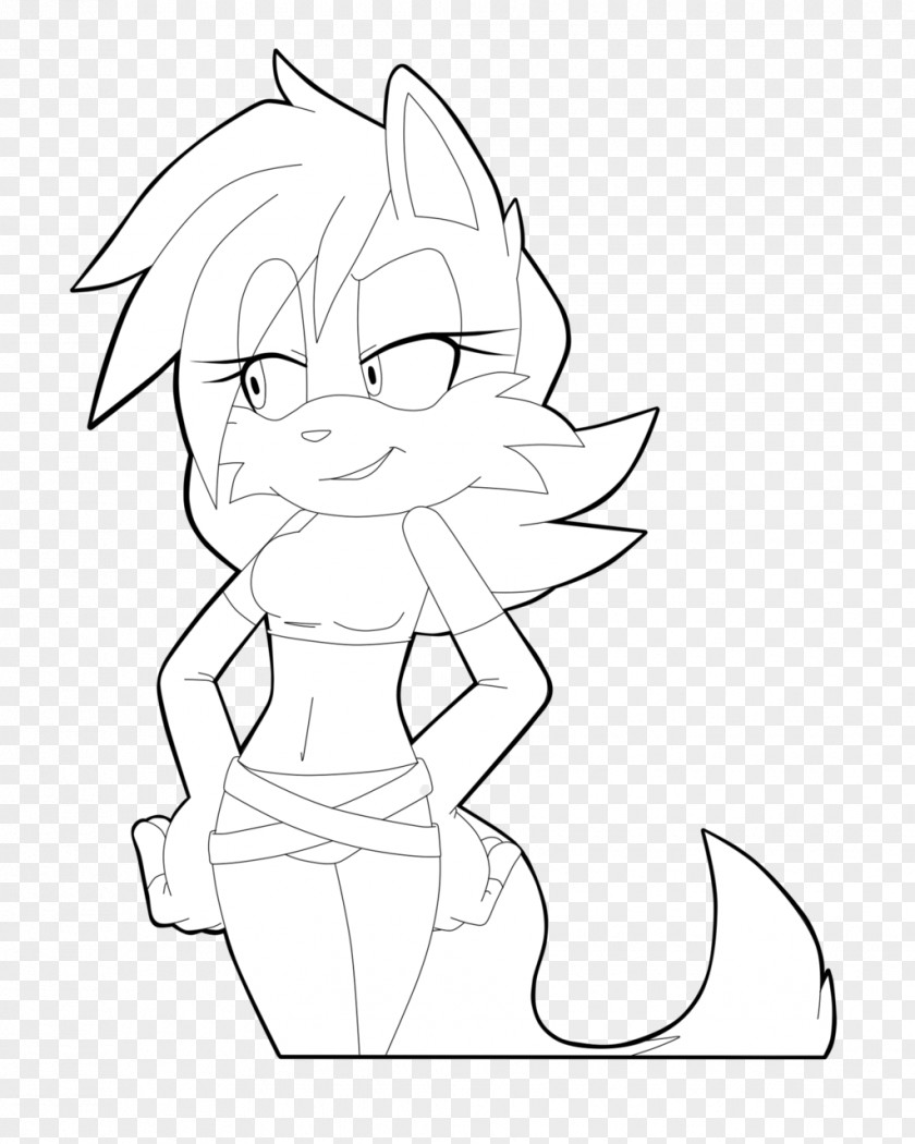 Fiona Fox Line Art Drawing White Character Cartoon PNG