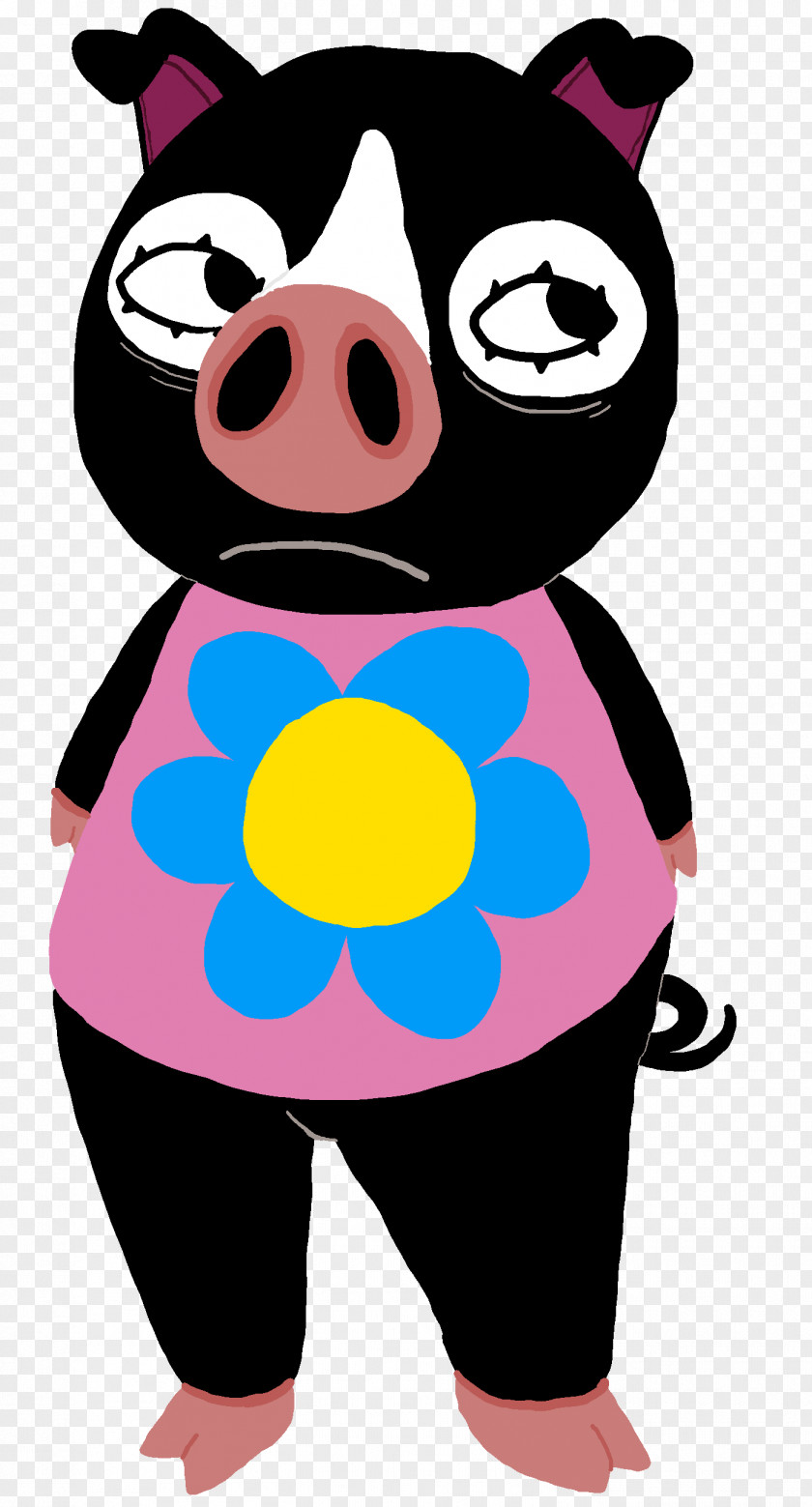 Pink M Snout Character Clip Art PNG