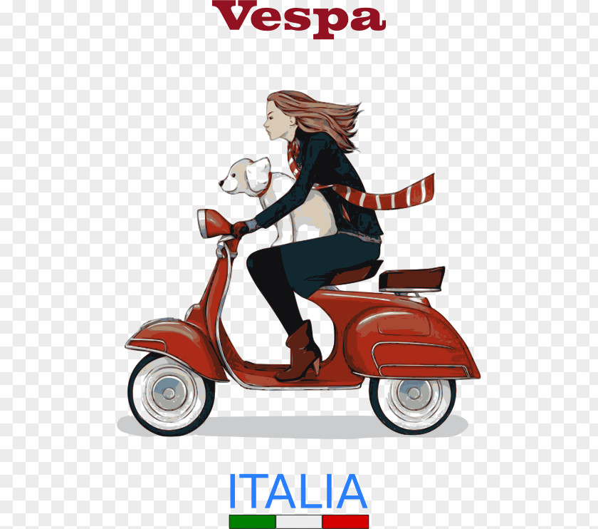 Scooter Vespa Motorcycle Clip Art PNG